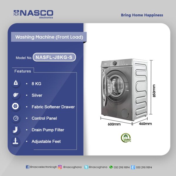 Nasco Washing Mashine (Front Load) 8kg