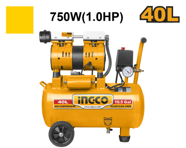 Silent and oil free air compressor 40L