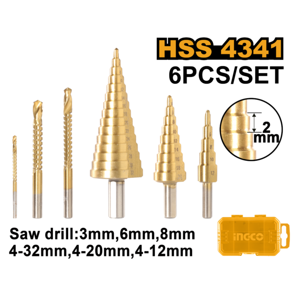 Ingco Step drill bit set