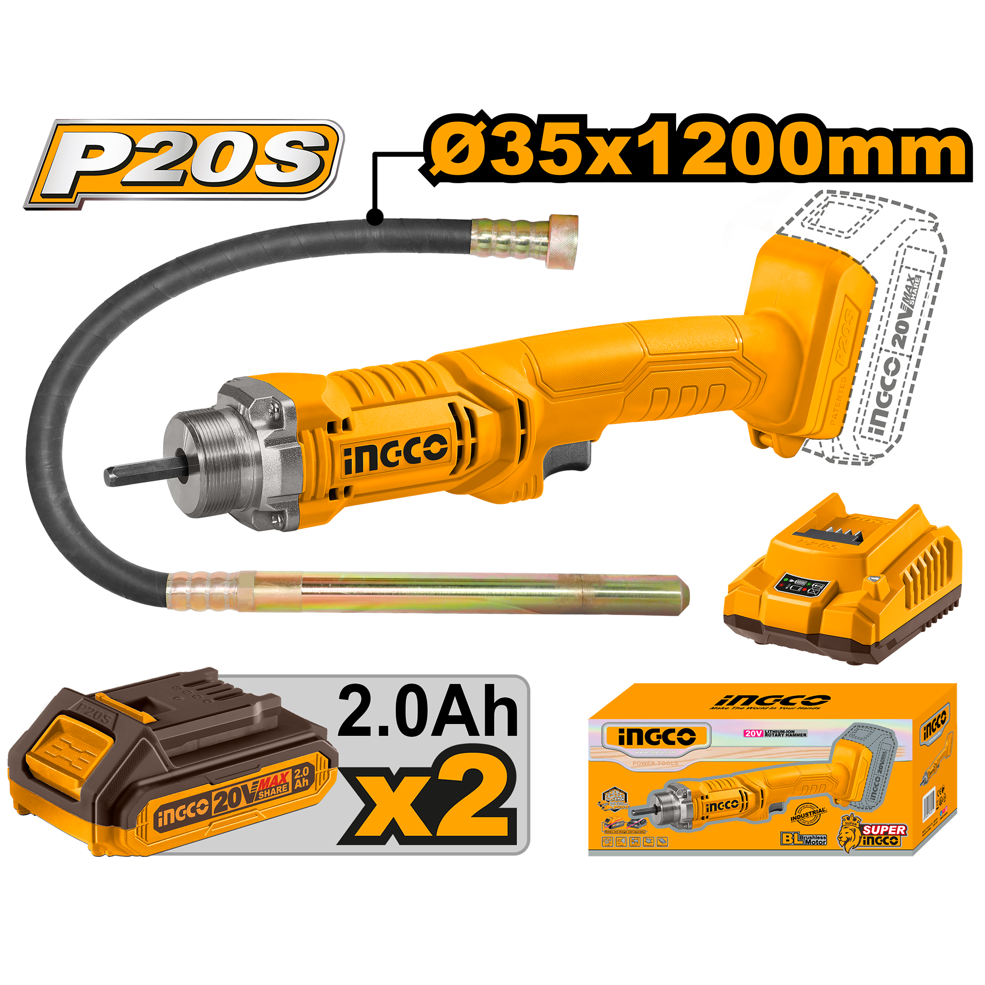 Cordless Concrete Vibrator 20v – C6