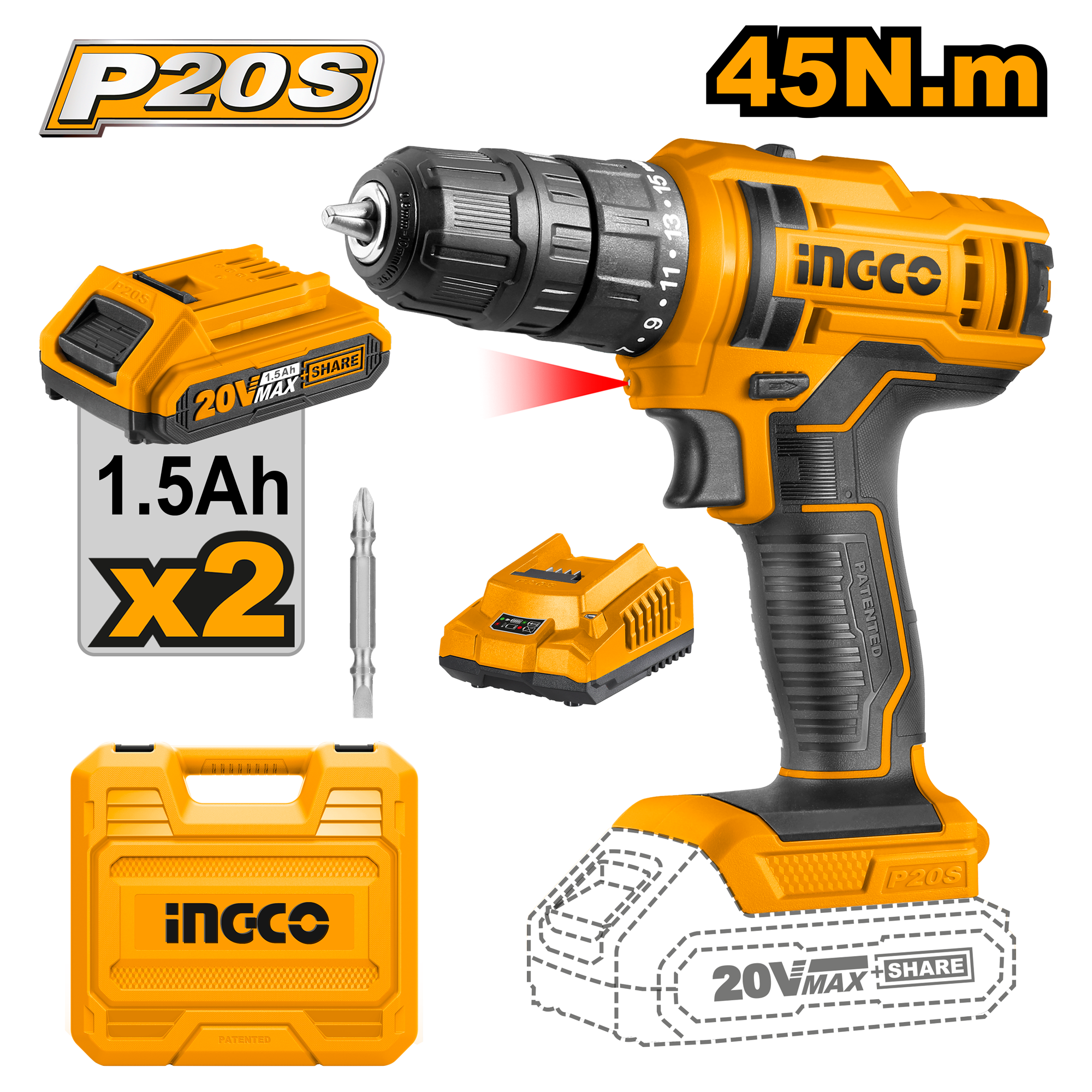 Lithium-ion cordless drill 20v – C5