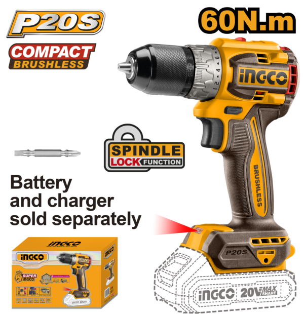 Ingco Compact Brushless Cordless Drill