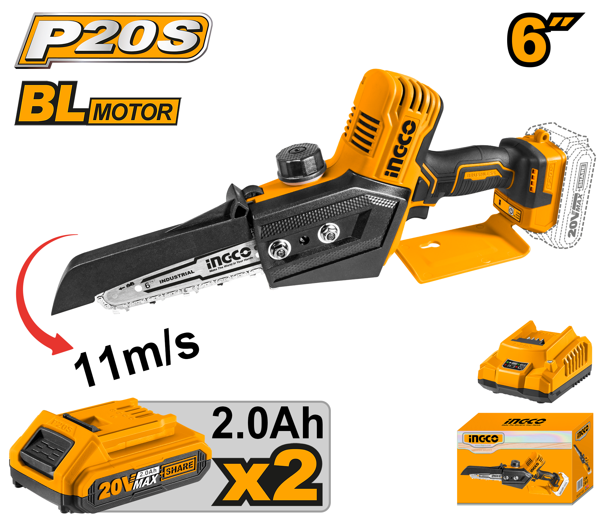Cordless Mini Chainsaw 20v – 6″ – C5
