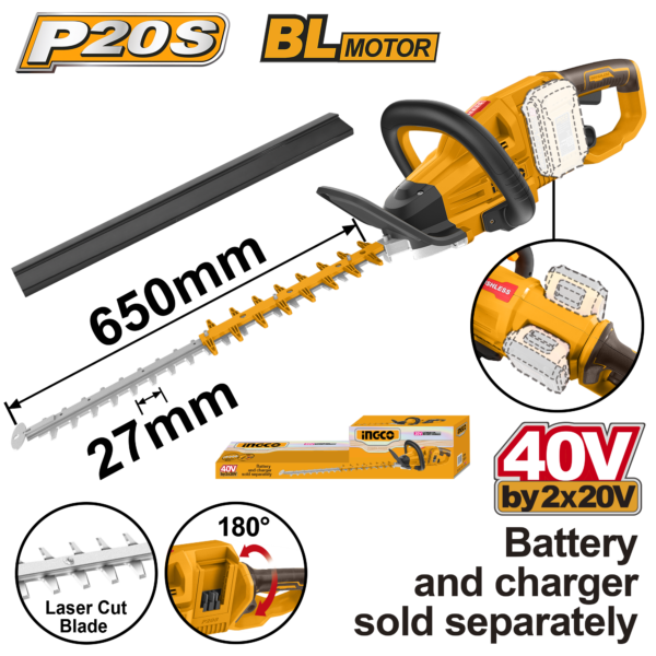 Ingco Cordless hedge trimmer