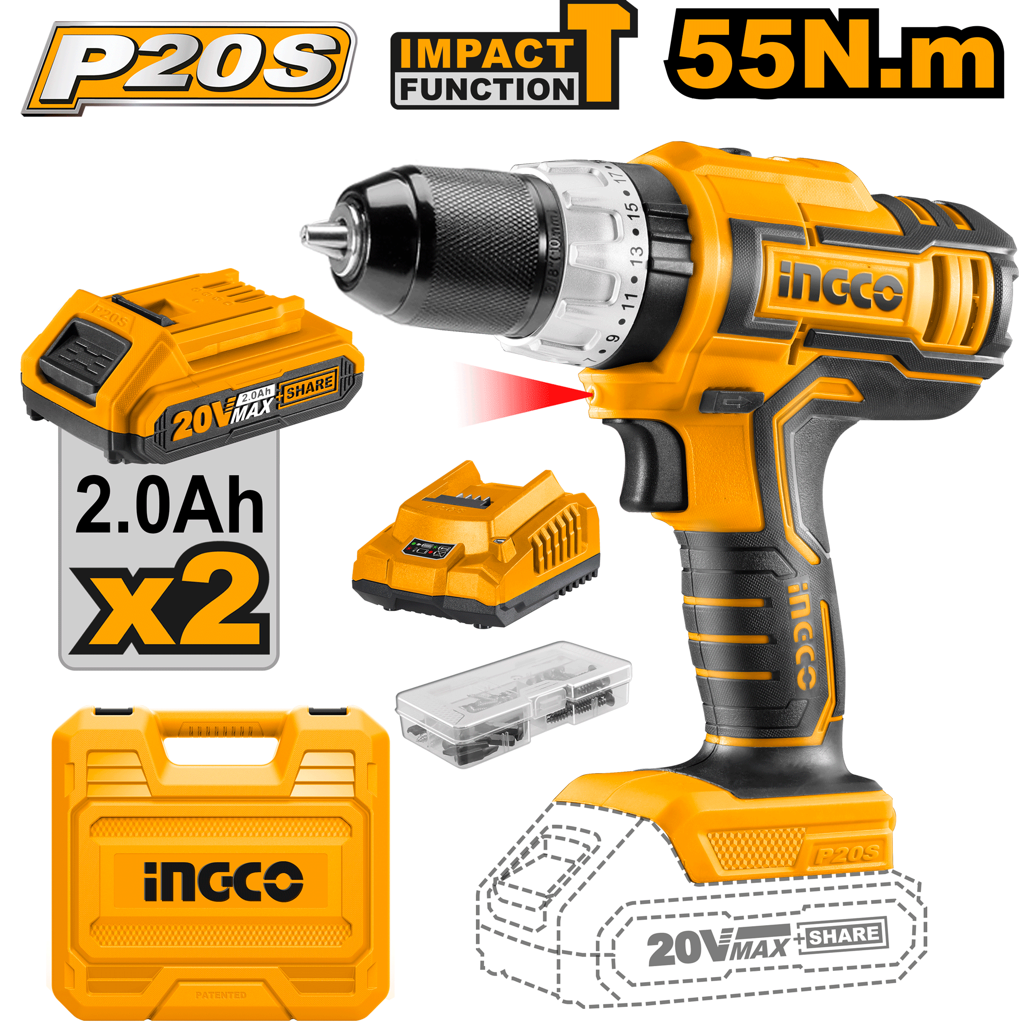 Cordless Drill 20v with BMC – C5