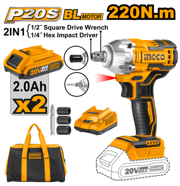 Ingco Cordless impact driver&wrench