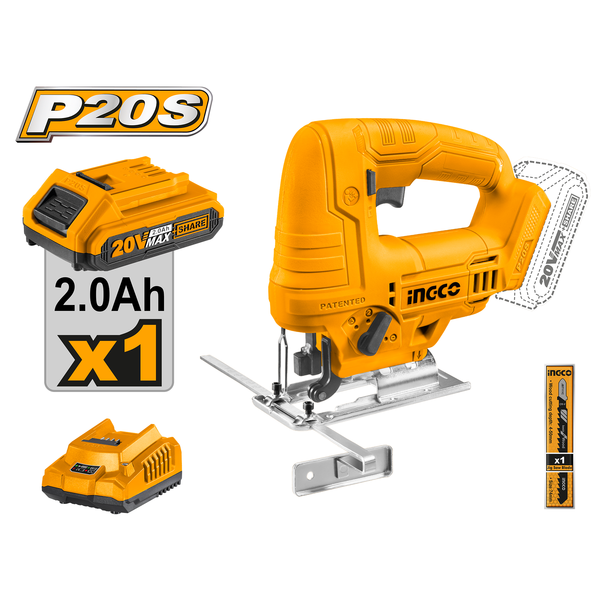Lithium-ion jig saw 20V + Battery – C5