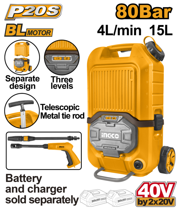 Ingco Cordless pressure washer