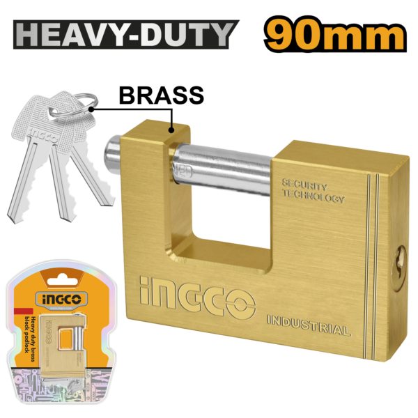 Ingco Heavy duty brass block padlock