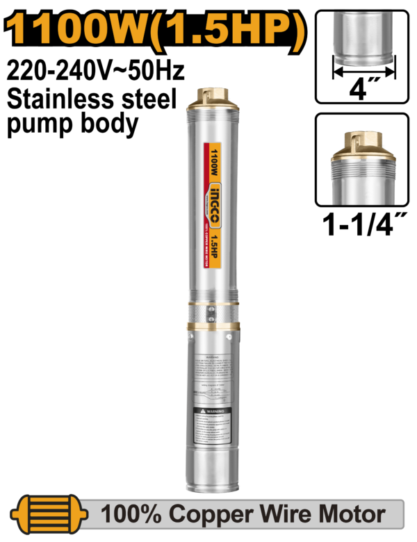 Ingco 4″ Deep well pump