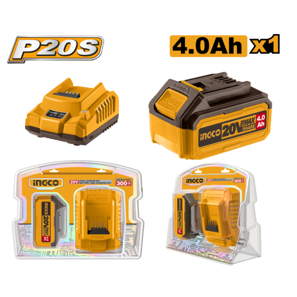 Ingco P20S Lithium-Ion battery and charger kit