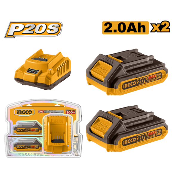 Ingco P20S Lithium-Ion battery and charger kit