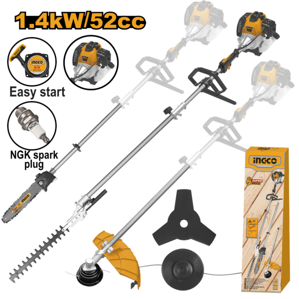 Ingco 4-in-1 Gasoline Hedge trimmer multi tool