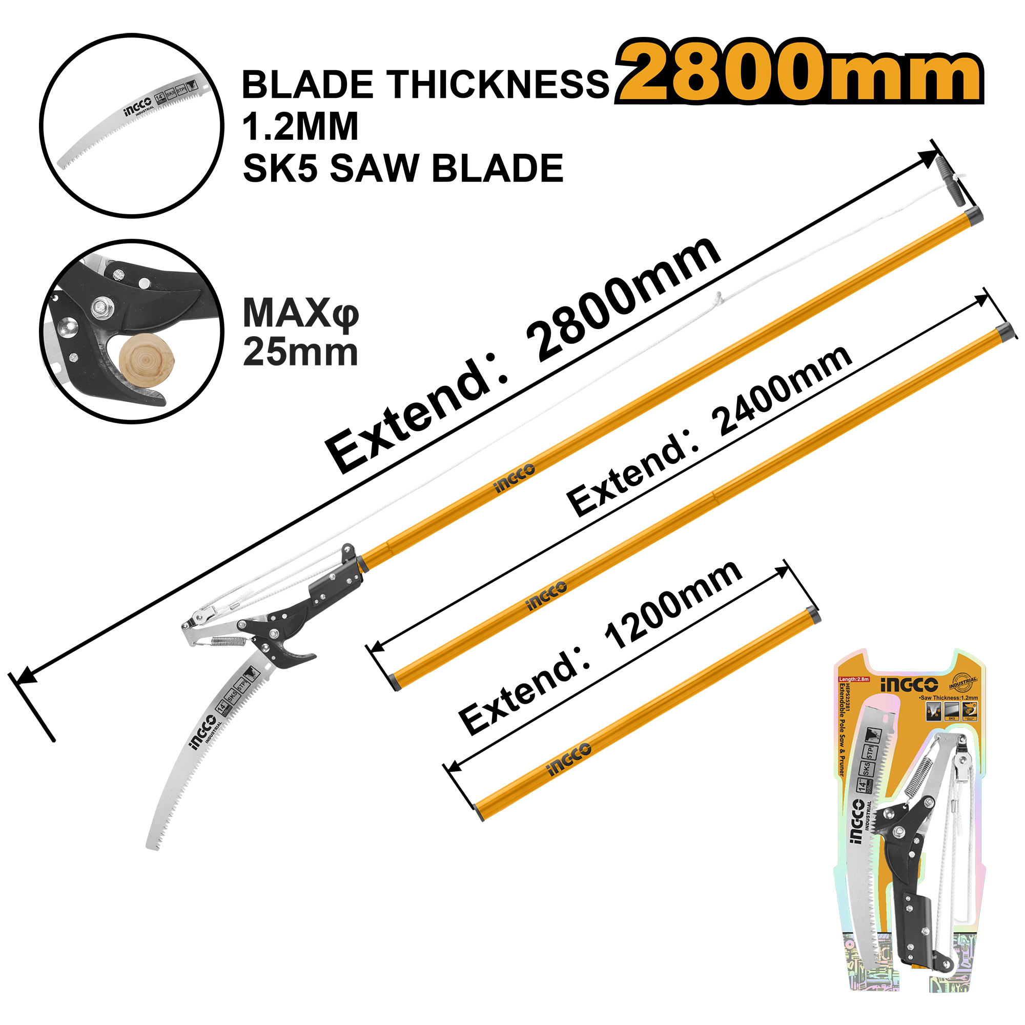 Extendable pole saw & pruner