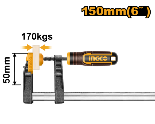 Ingco F clamp with plastic handle