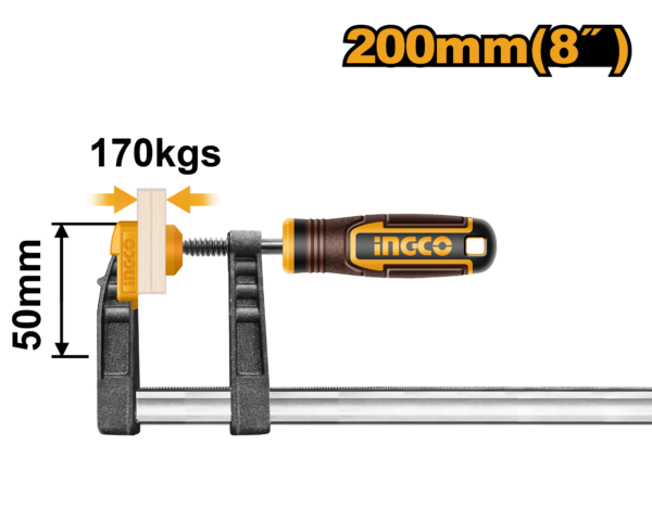 Ingco F clamp 5x20cm 8″