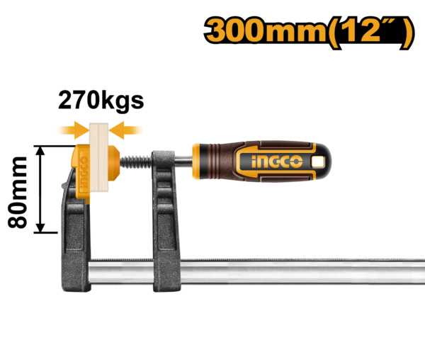 Ingco F clamp 8x30cm 12″