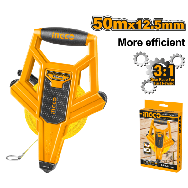 Ingco Fibreglass measuring tape 50mx12.5mm – P10C30