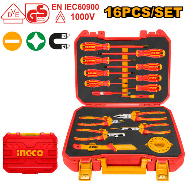 Ingco 16 Pcs insulated hand tools set