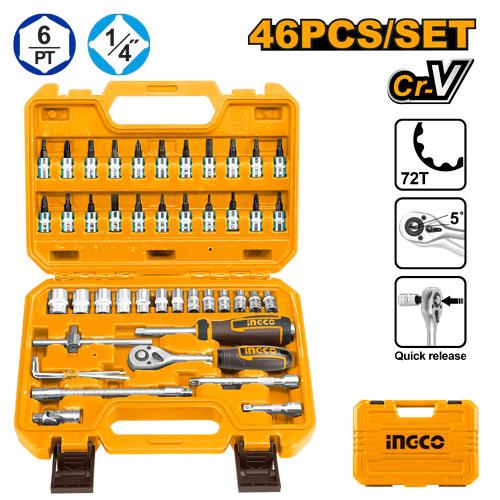 46 Pcs 1/4″ socket set