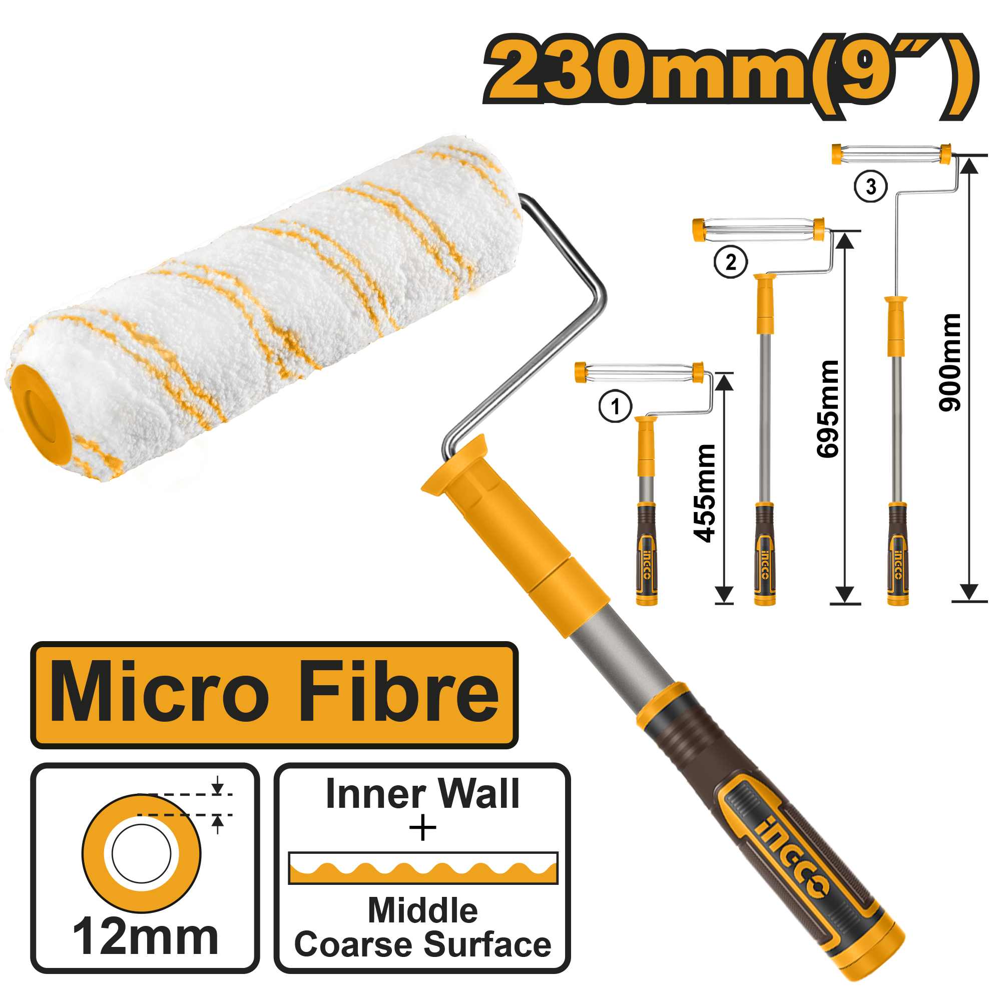 Telescoping cylinder brush