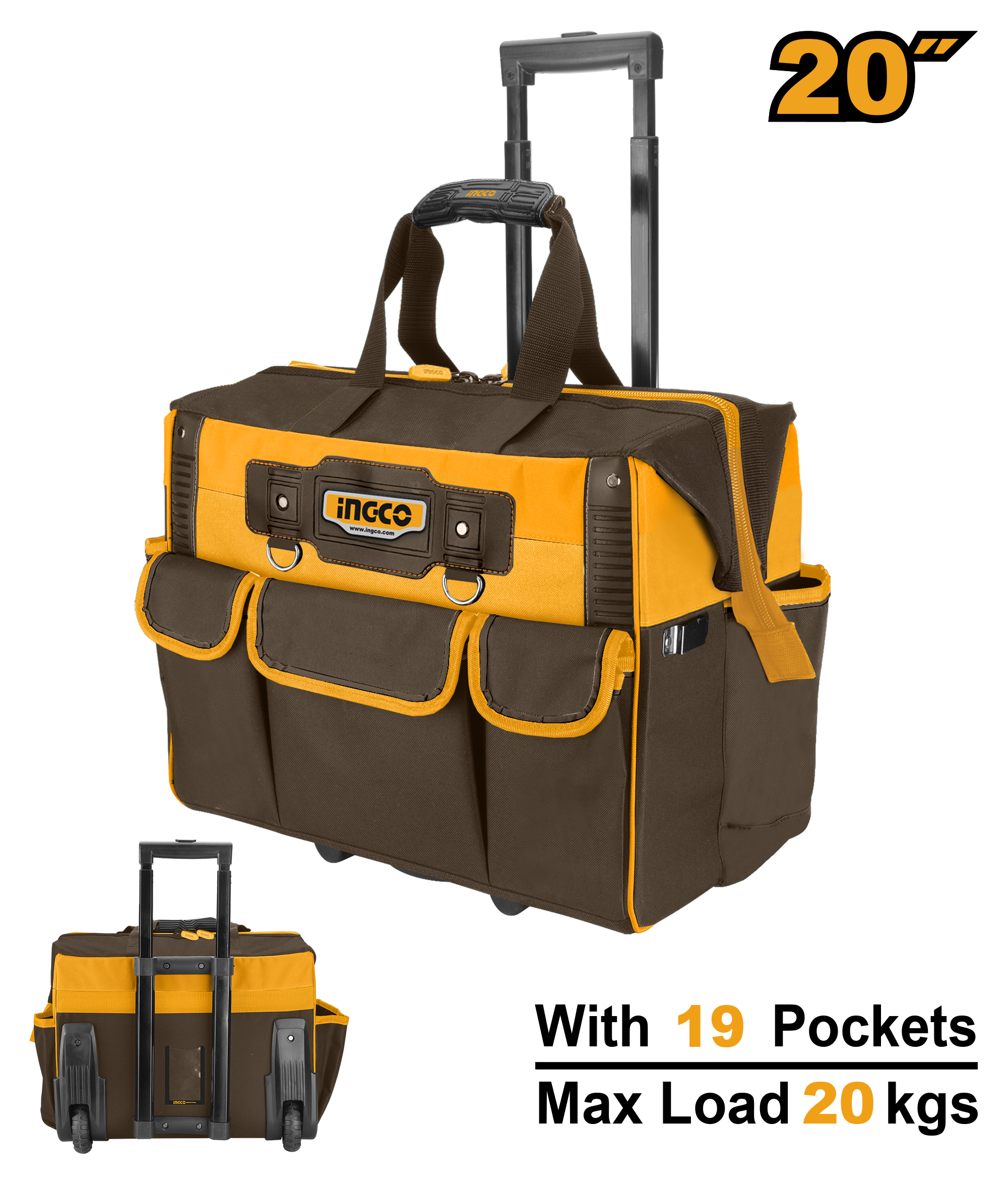 Rolling rigid tool bag