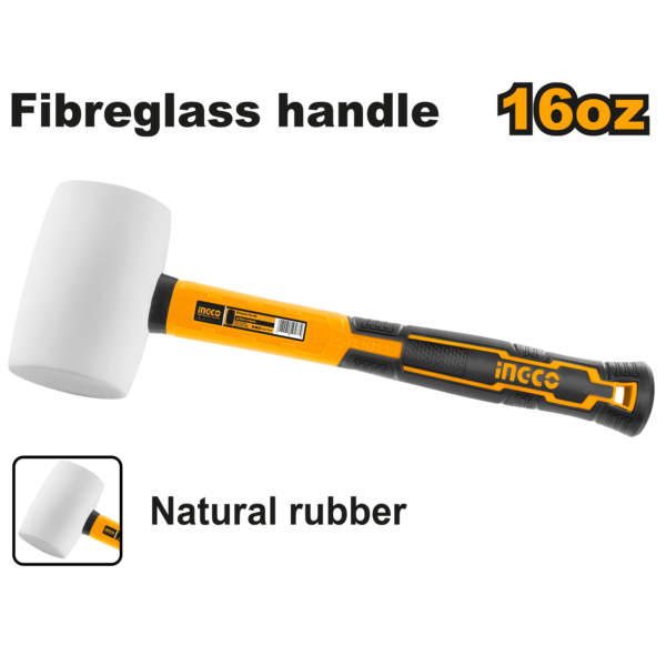 Ingco Rubber hammer 16oz White – P6C24