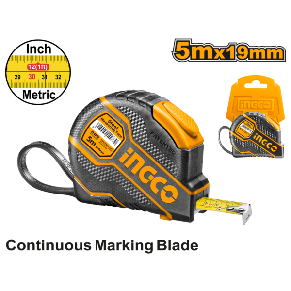 Ingco Steel measuring tape 5mx19mm – P12C60
