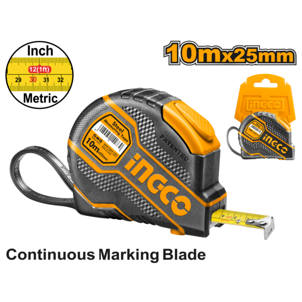 Ingco Steel measuring tape 10mx25mm – P6C36
