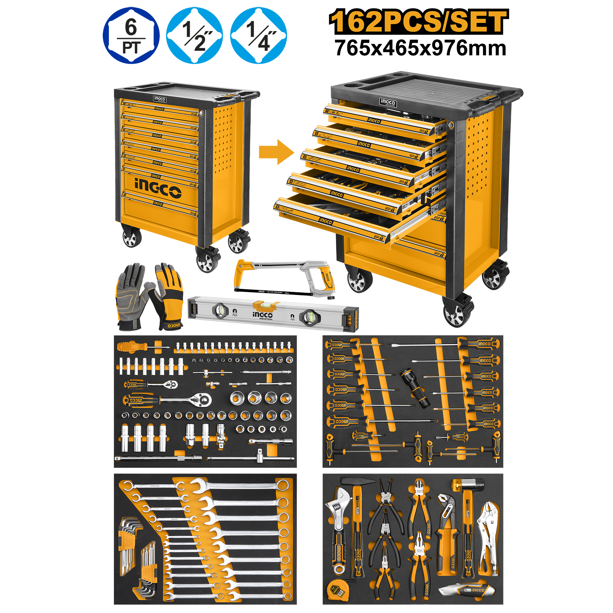 162 Pcs Tool Chest Set