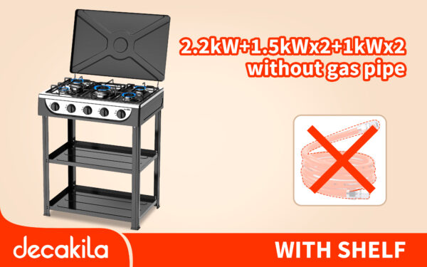 Gas stove with shelf