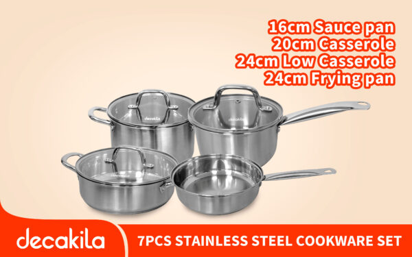 7Pcs stainless steel cookware set