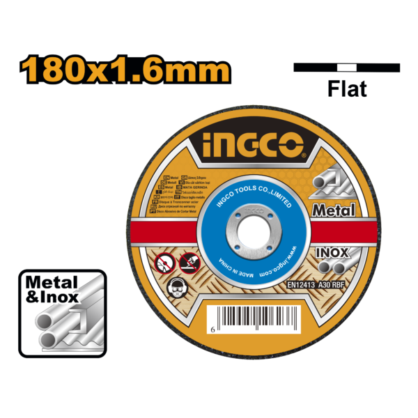 Ingco Abrasive metal cutting disc 7″x1.6mm – P50C200