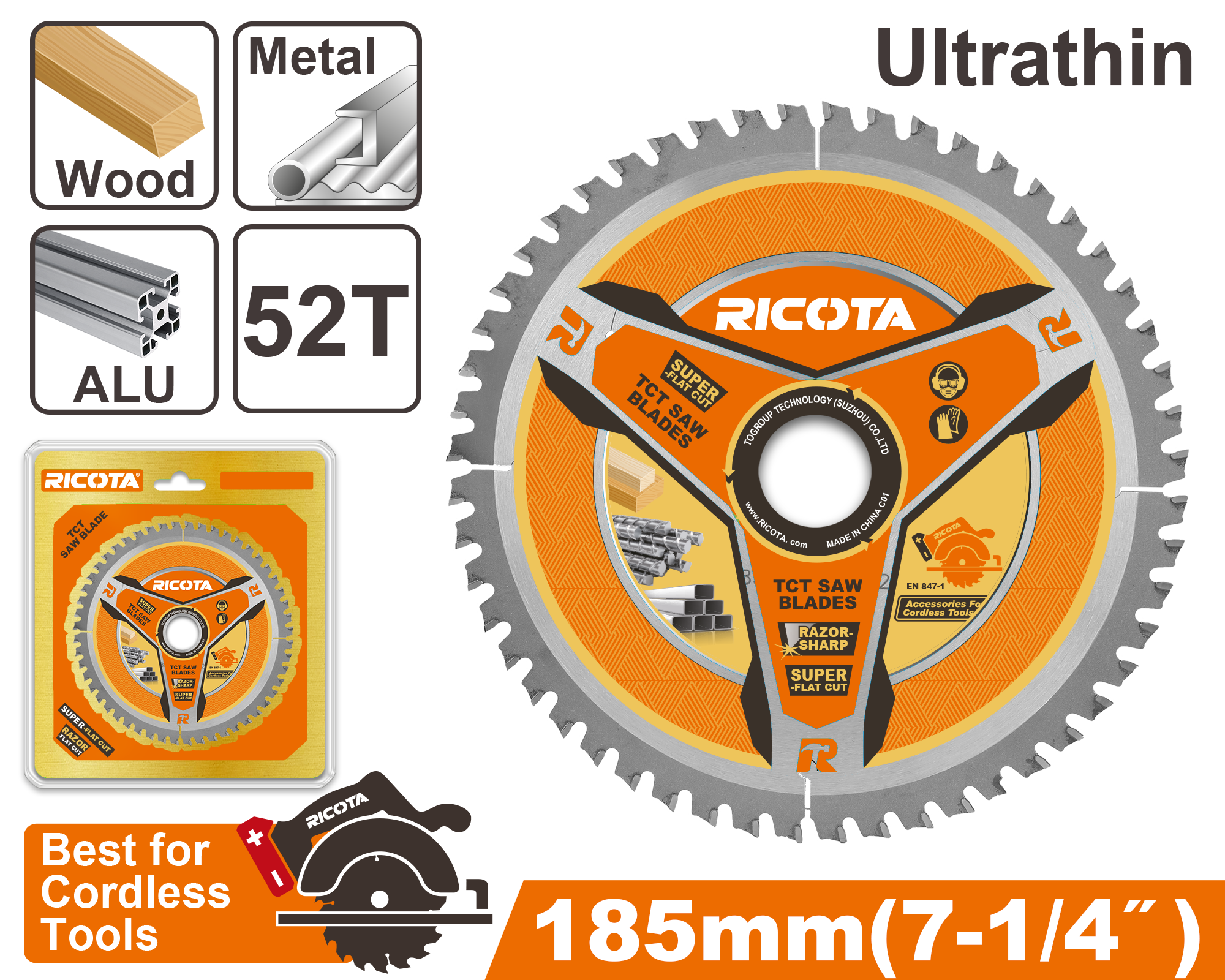 Ultra-thin TCT saw blade