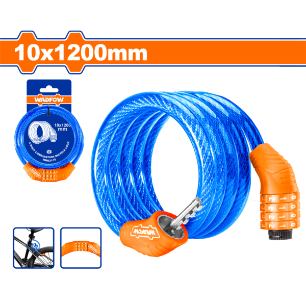 Wadfow 4 Digit combination bicycle cable lock