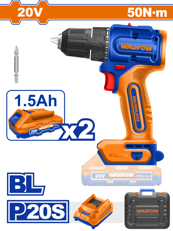 Wadfow Brushless cordless drill
