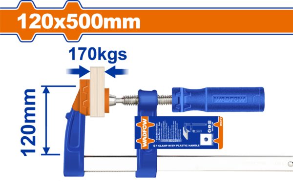 Wadfow F clamp with plastic handle 12x50cm