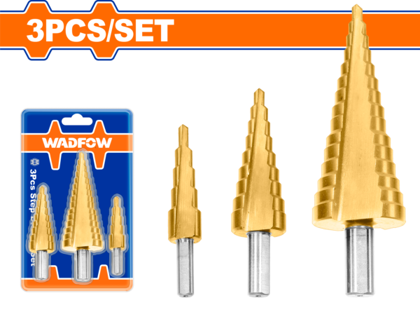 Wadfow 3 Pcs step drill bit set