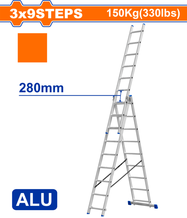 Wadfow 3 Section extension ladder