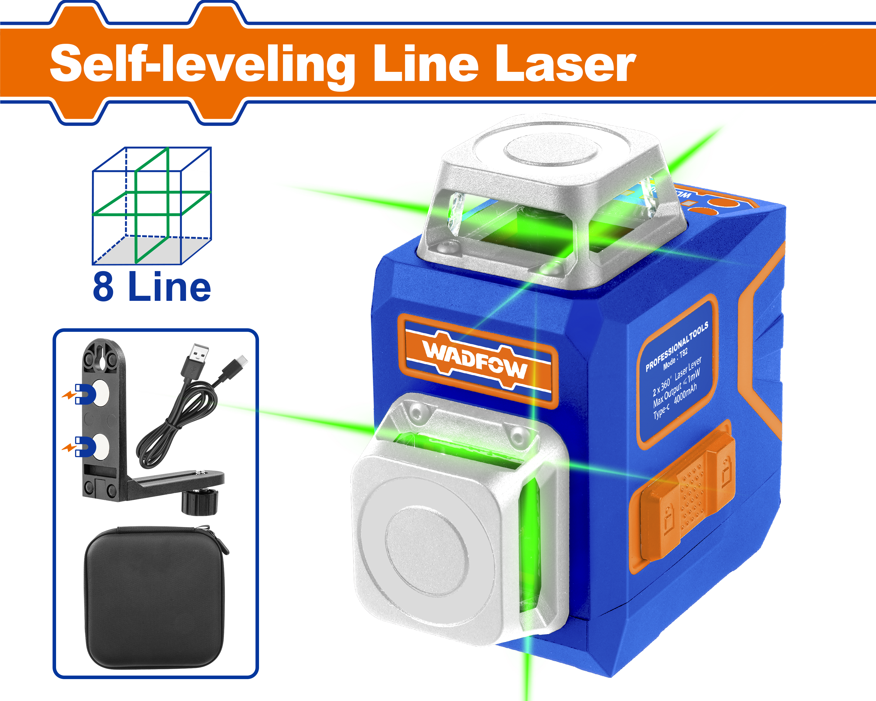 Self-leveling line laser(Green laser beams)