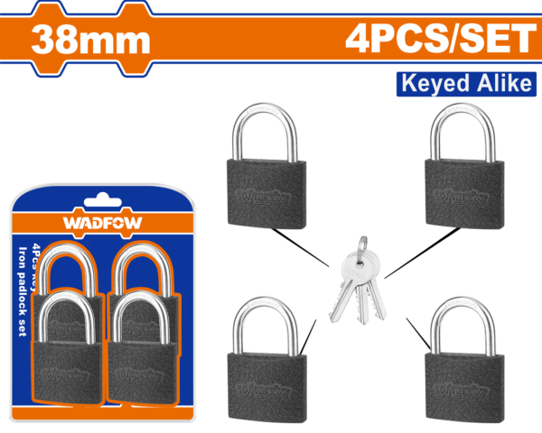 Wadfow 4Pcs key-alike Iron padlock set