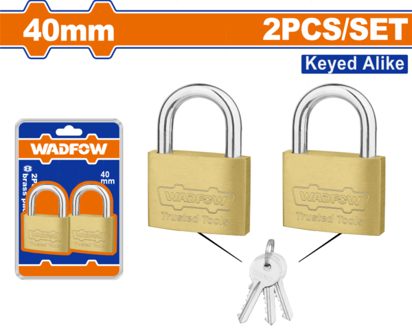 Wadfow 2Pcs key-alike brass padlock set