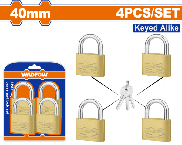 Wadfow 4Pcs key-alike brass padlock set