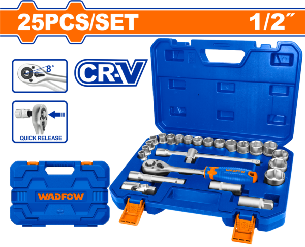 Wadfow 25 Pcs 1/2″ socket set