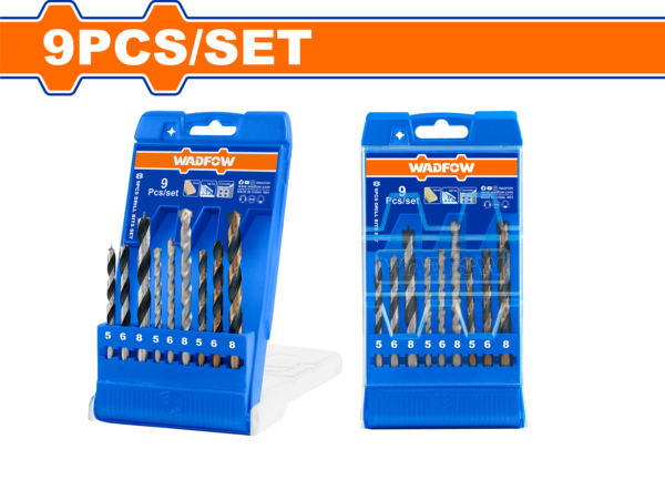 Wadfow 9 Pcs drill bits set
